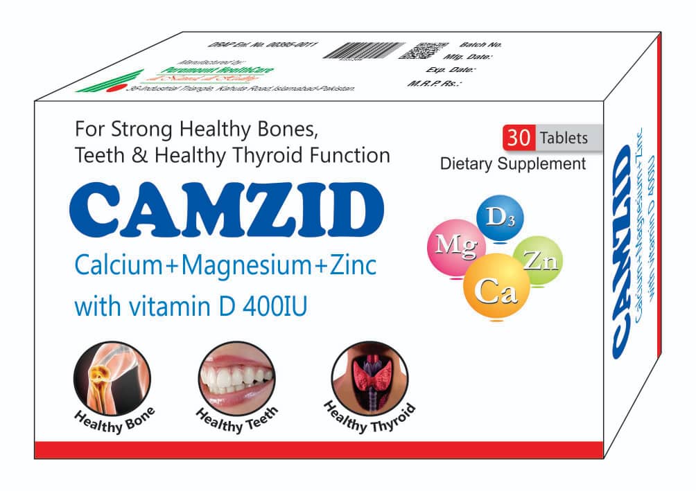 Camzid Calcium + Magnesium + Zinc with Vitamin D 400IU